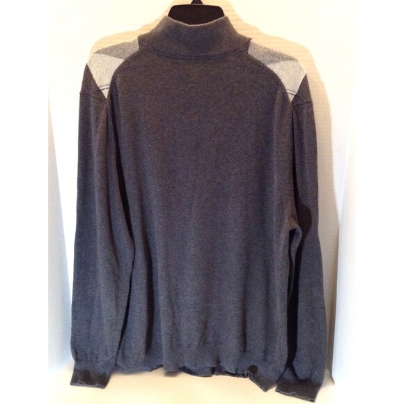 Tassa Elba Argyle Sweater Men L Gray 1/4 Zip Pullover Preppy Grandpa Winter Cozy - Picture 6 of 11